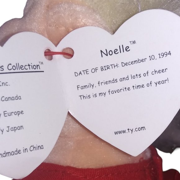 TY Beanie Kids NOELLE 2001 Retired Stuffed Bean Plush 11 Inch Toy Tag Errors - Picture 6 of 9